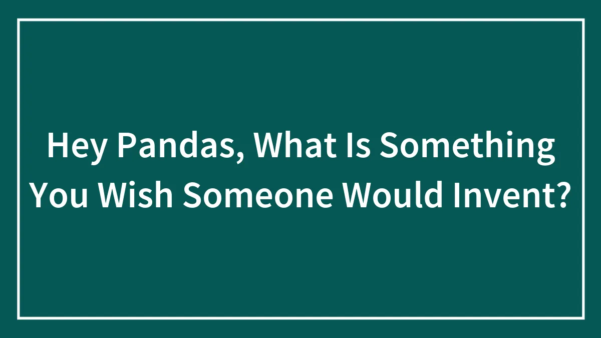 Hey Pandas, What Is Something You Wish Someone Would Invent? (Closed)