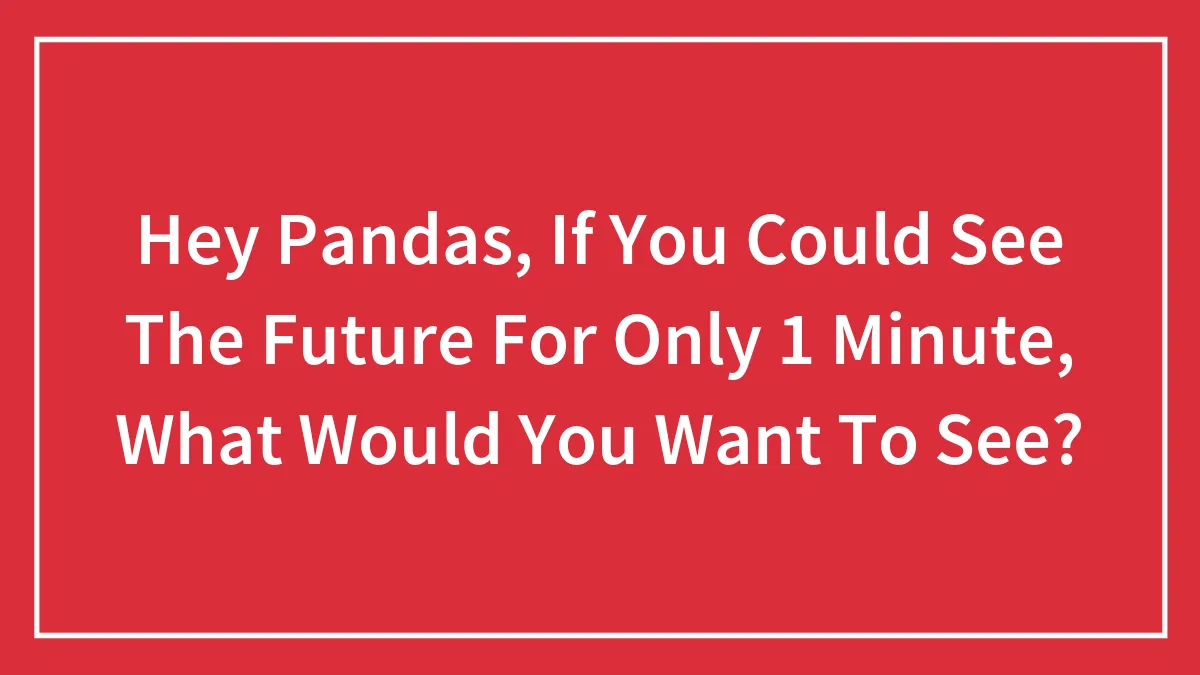 Hey Pandas, If You Could See The Future For Only 1 Minute, What Would You Want To See? (Closed)