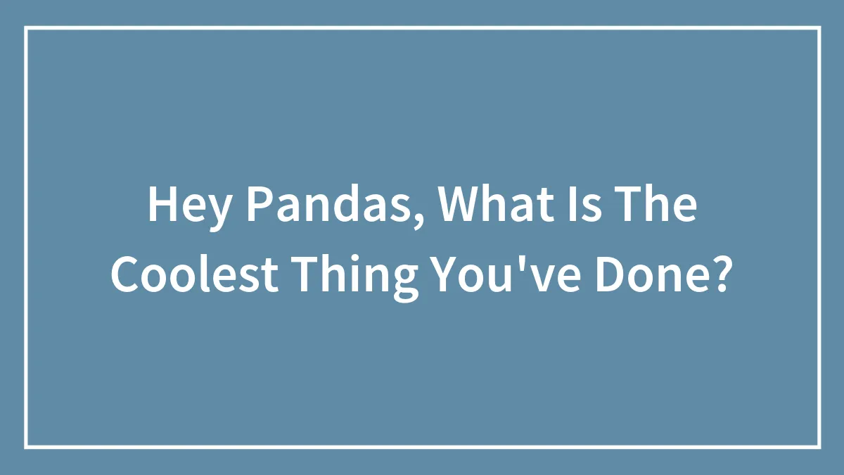 Hey Pandas, What Is The Coolest Thing You've Done? (Closed)