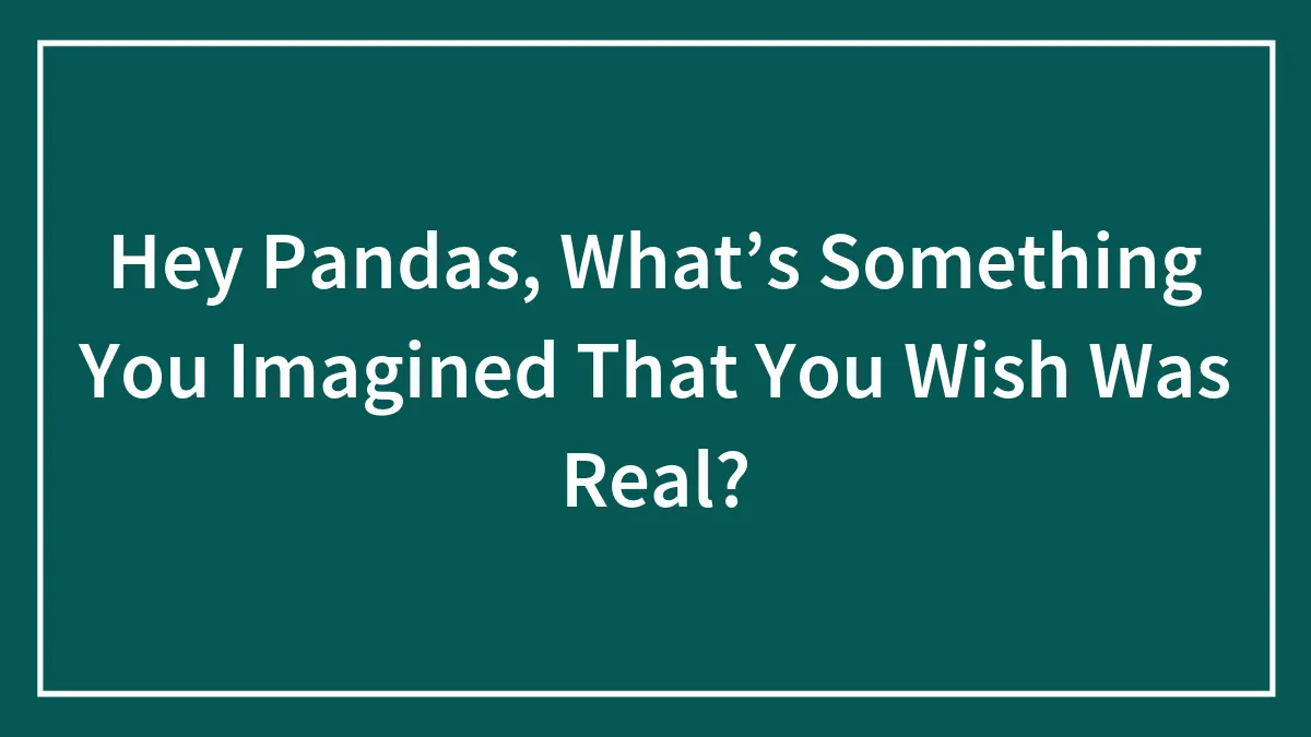 Hey Pandas, What’s Something You Imagined That You Wish Was Real?
