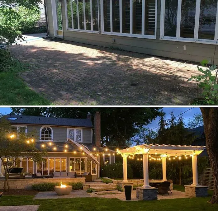 Before & After. All I Wanted Was A New Patio But Ultimately Left It Up To My Wife. She Did Good
