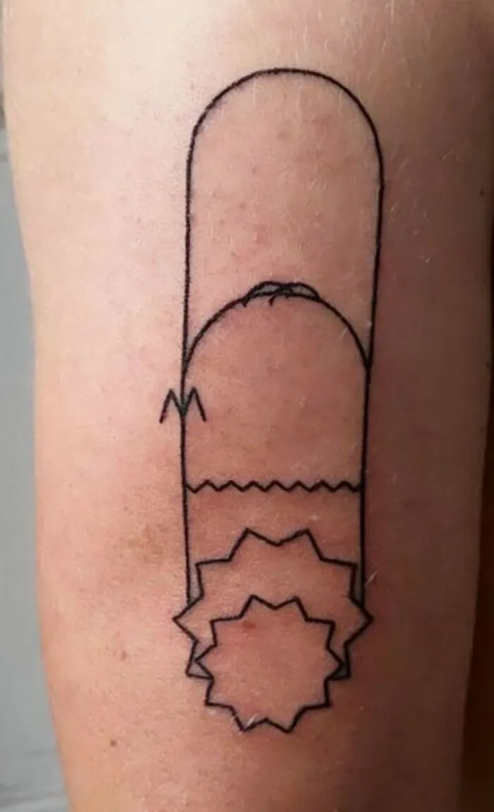 Funny Simpsons Head Tattoo