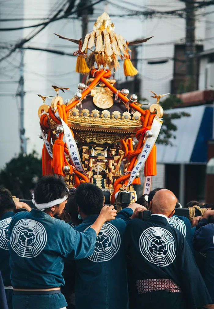 People holding culture symbol in Japan