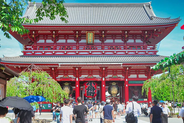 People near temple in Tokyo