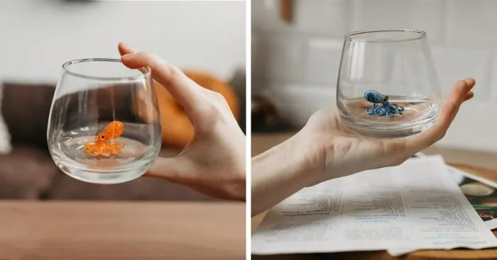 I Made Drinking Glasses With An Unique Addition Inside (10 Pics)