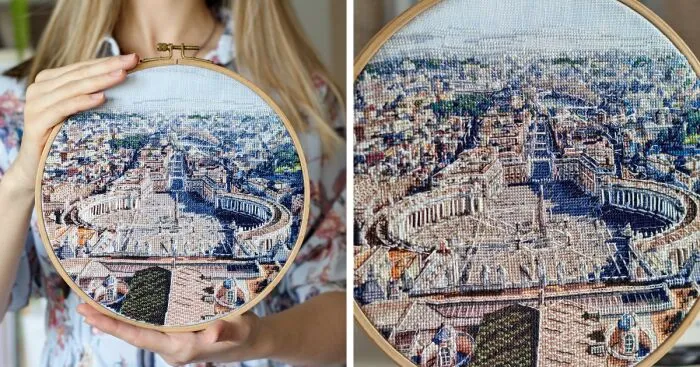 I Spent 2 Months Cross Stitching St.peter's Square (11 Pics)