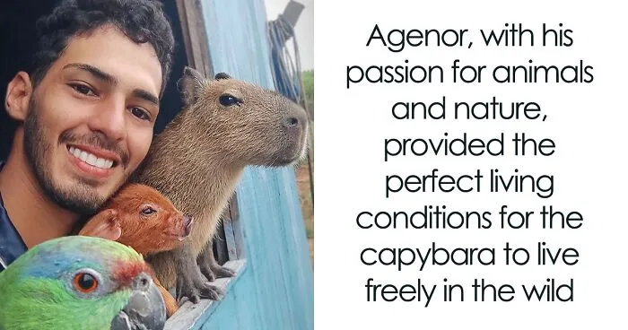 This Man From Brazil Who Lives On A Farm Shares A Beautiful Bond With A Rescued Capybara