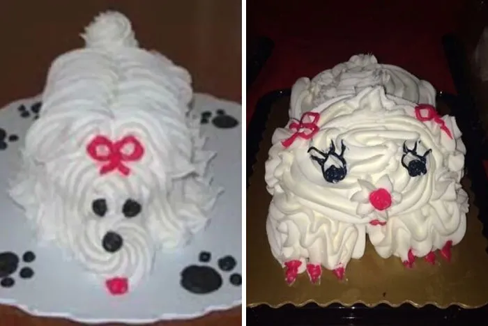 Pedí la tarta de la izquierda y recibí la de la derecha