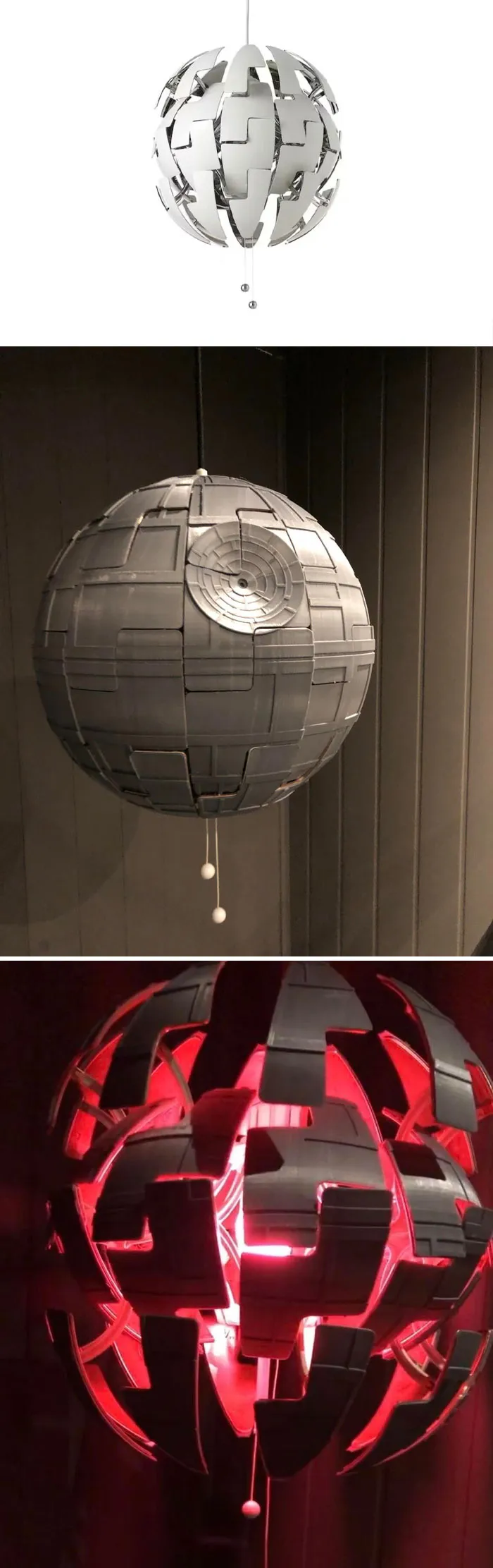 Made «the Death Star»  From Ps IKEA Lamp