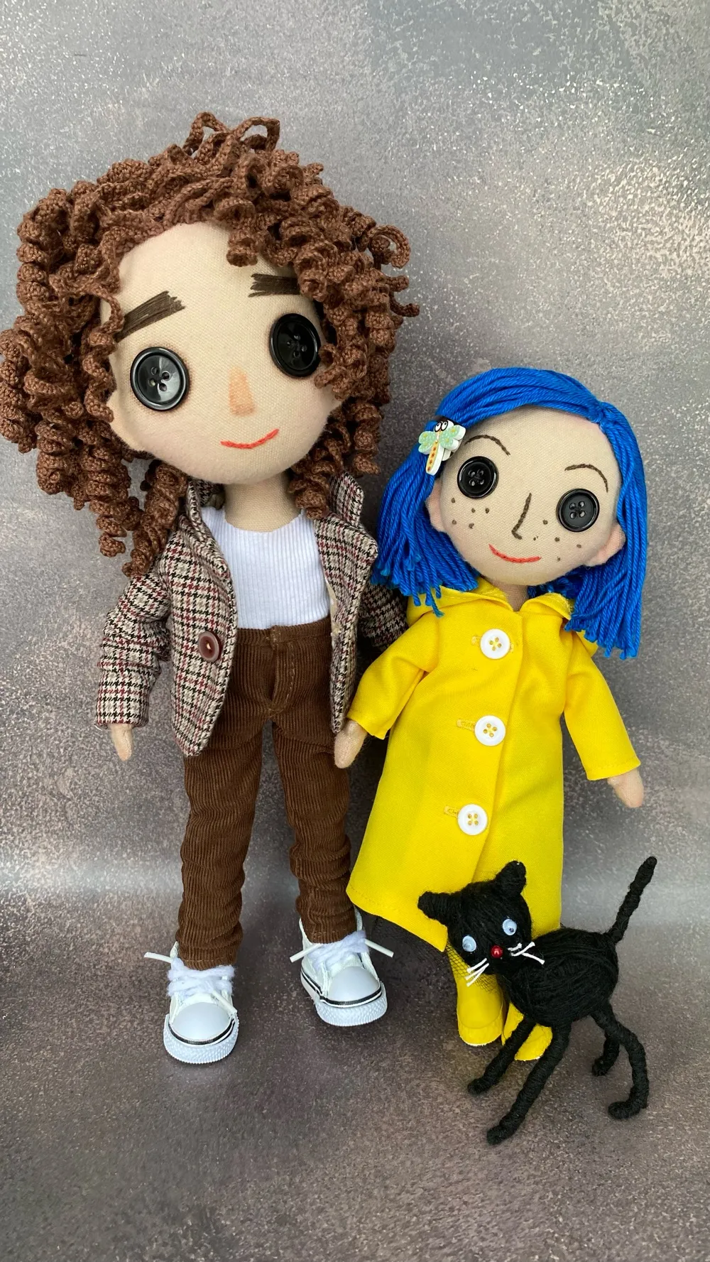 Handmade Coraline And Wybie Rag Dolls . Inspired By Neil Gaiman!