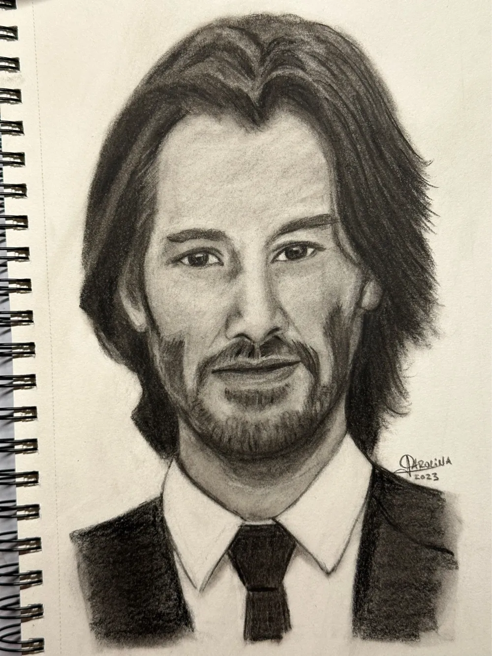 Charcoal Drawing Of Keanu Reeves