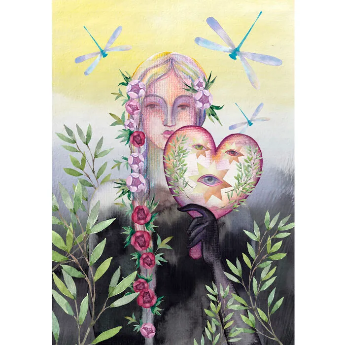 Watercolor Collage "The Mirror Of Nature"