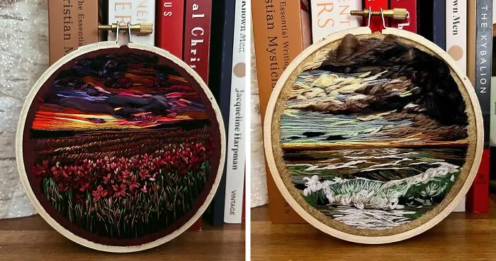 I Am A Textile Artist And I Create Tonal Impressionism Embroideries (14 Pics)