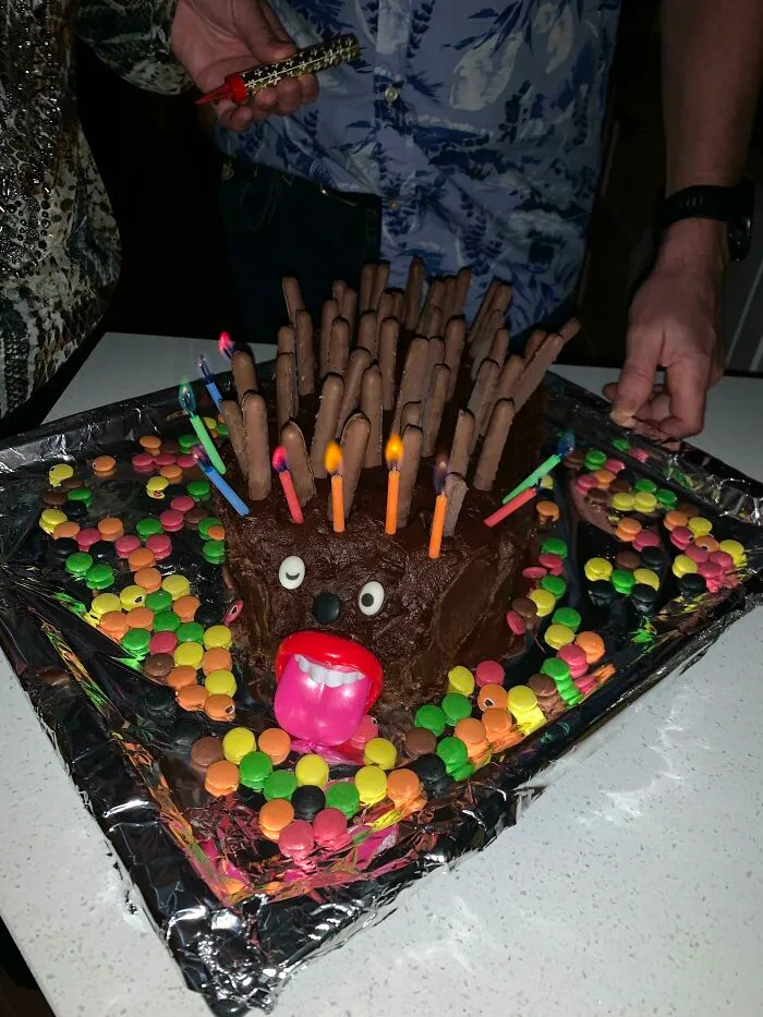 El pastel de mi hermana. (Se supone que es un erizo)