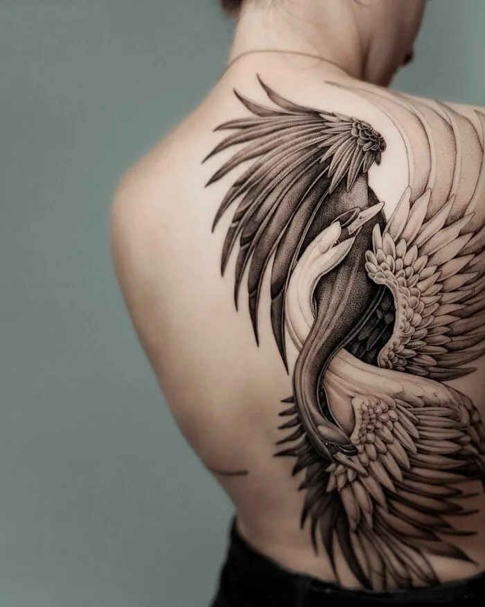 Half Back Piece Of Swans