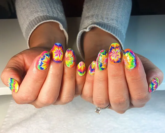 Tie Dye Nail Art
