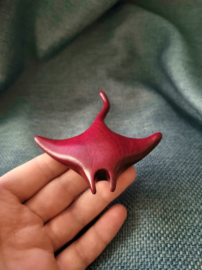 I Made Wooden Manta Ray Figure