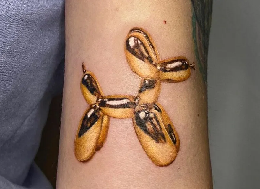 Golden Balloon Dog Tattoo