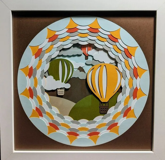 card with hot air balloons made out of paper
