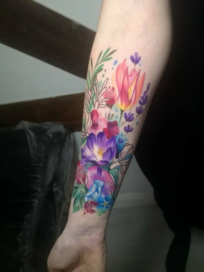 Watercolour Flowers By Olivia At The Hollows, Brighton UK