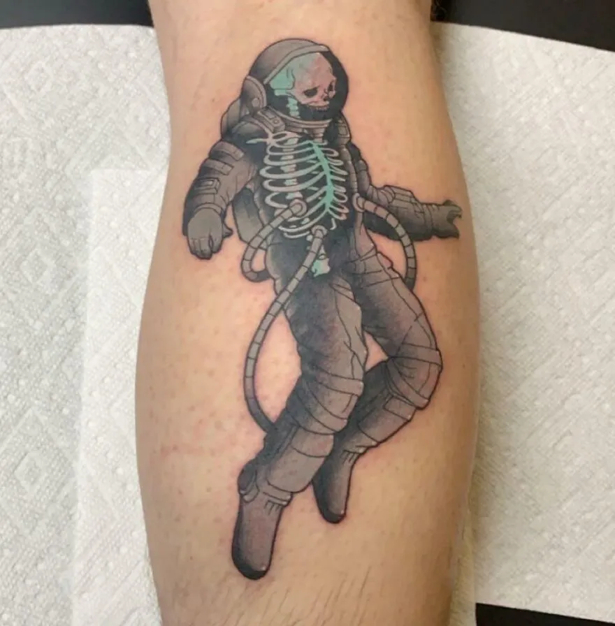 Space Skeleton Tattoo