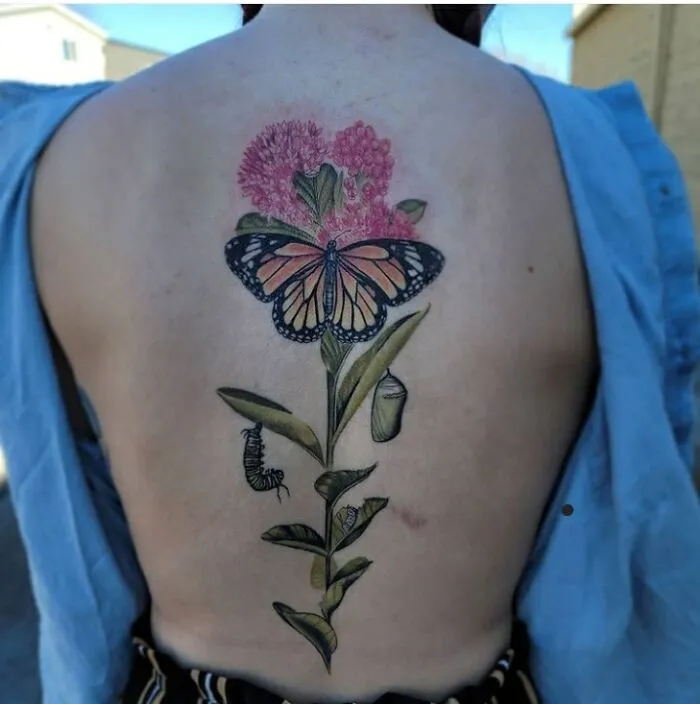 The Butterfly And Below Were Done In December, And The Flowers Were Done Today. All By Anthony Van Stratten At Eye Candy Tattoo In Omaha, Ne
