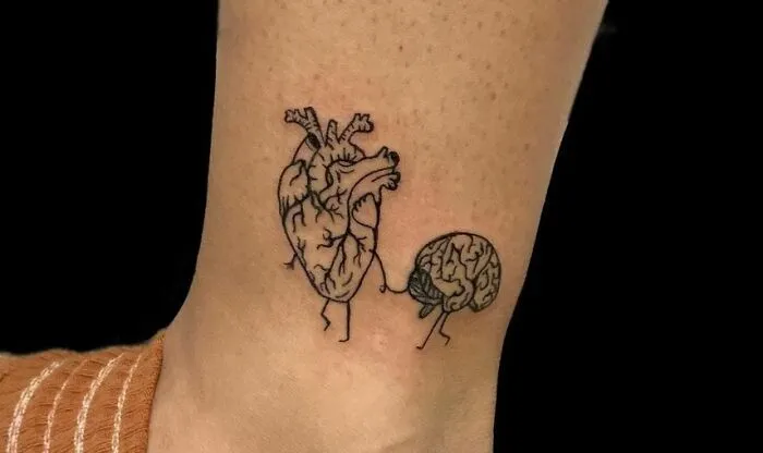 Linear Heart and Brain Ink