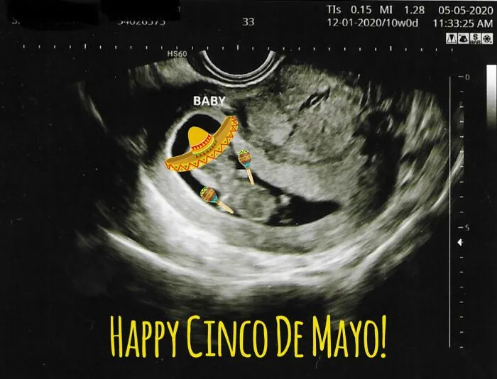 Mi prometida y yo tuvimos nuestra ecografía el 5/5 pero debido a la cuarentena no pudimos celebrarlo. Así que hice esto. A ella no le pareció tan gracioso como a mí