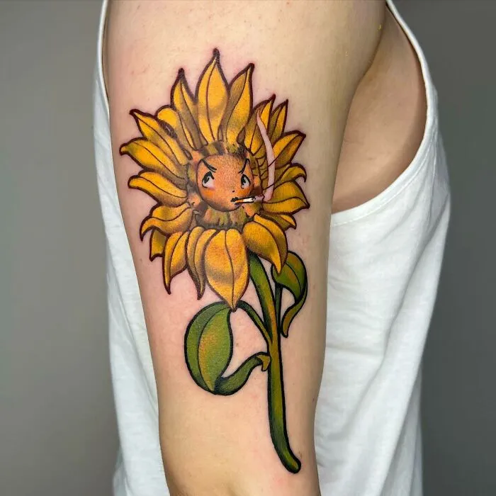 A Bossy Smoking Sunflower