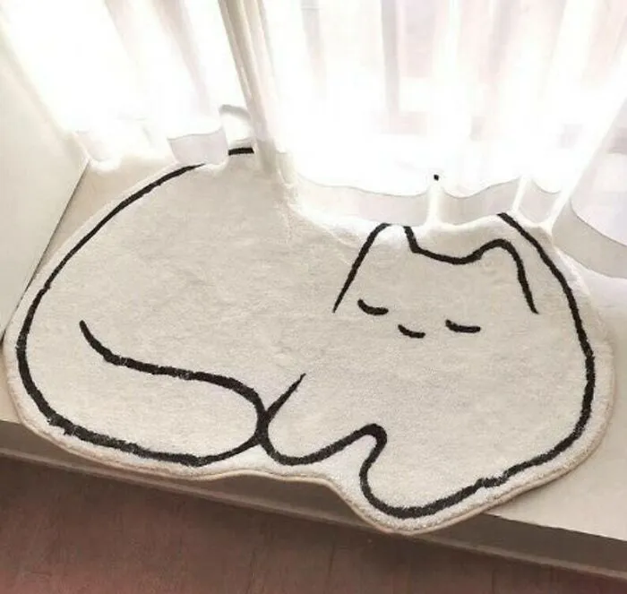 Jordygiftz Cat Fluffy Rug Carpet For Bedroom