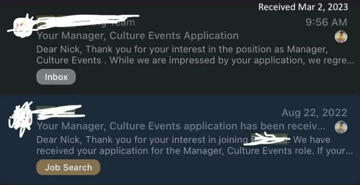 Nice. Rejection Email Six Months After Applying. Reasonable Timeframe To Get Back To An Applicant, Don't You Think?