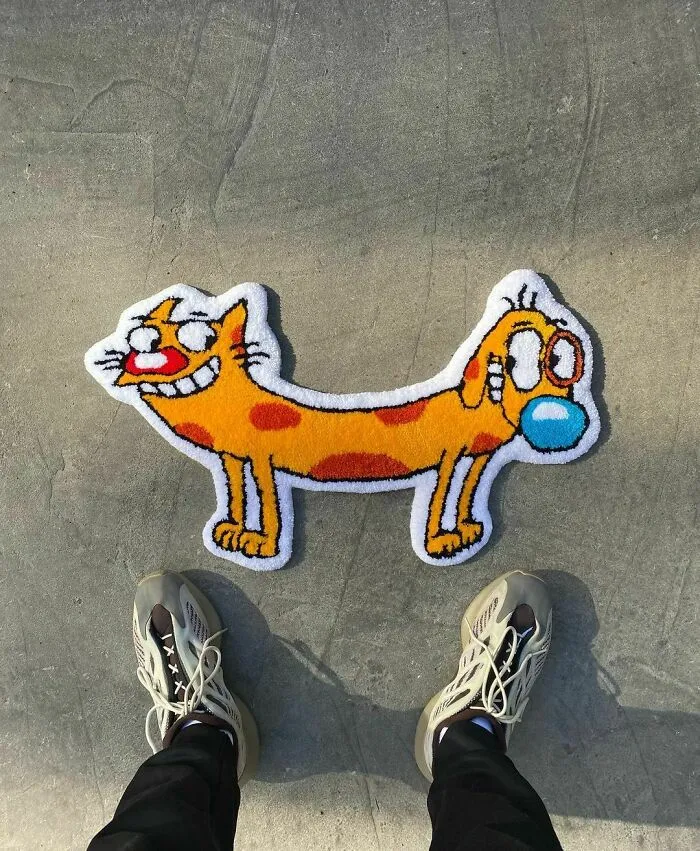 Colorful CatDog rug