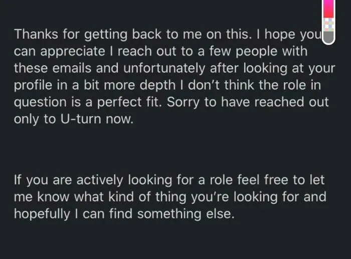 So I Received An Email About A Role From This Recruiter. I Messaged Back Saying I’m Interested And Then Got This I Reply.....why!!