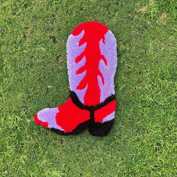 Colorful boot rug