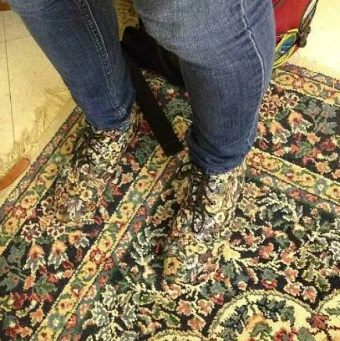 I Looked Down To Find My Shoes Matched The Rug