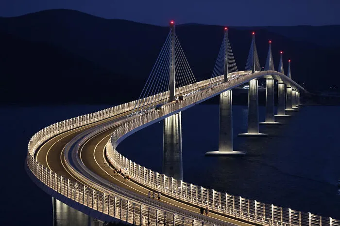 Peljesac Bridge, Croatia, Night Before The Opening Day