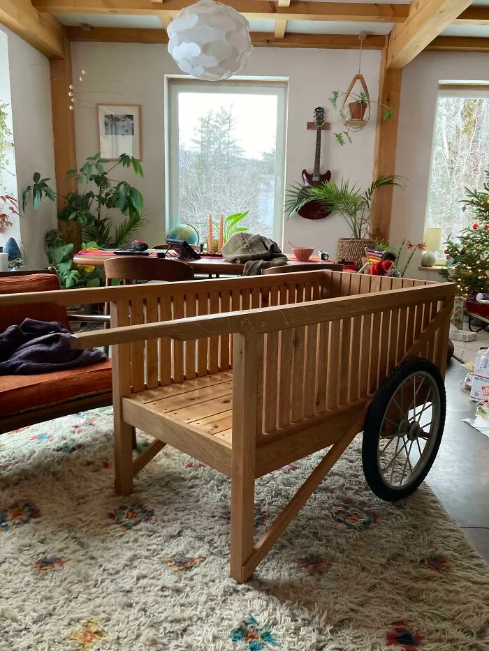 Look At The Garden Cart My Husband Designed/Built For Me For Christmas!