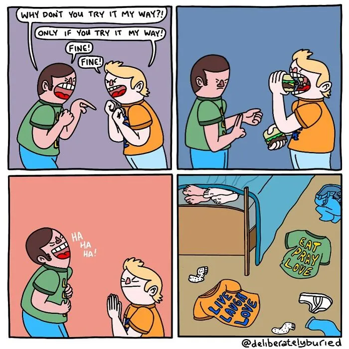 50 Funny Comics For Those With A Darker Sense Of Humor By “Deliberately Buried Comics” (New Pics)
