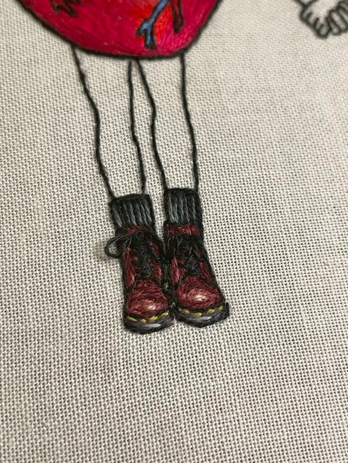 I Stitched Up Some Tiny Doc Martens For A Piece I’m Working On!