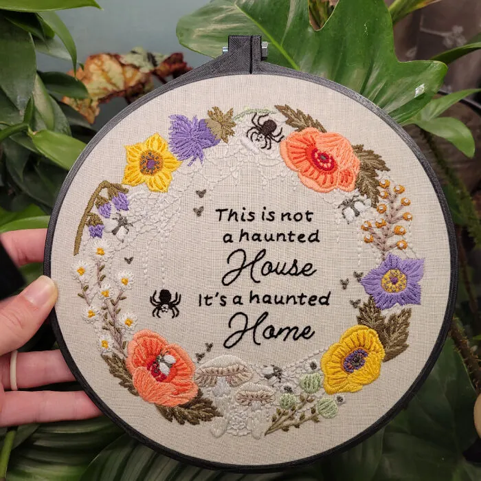 Finished A Gift For My Mother! The Spider Webs Glow In The Dark!