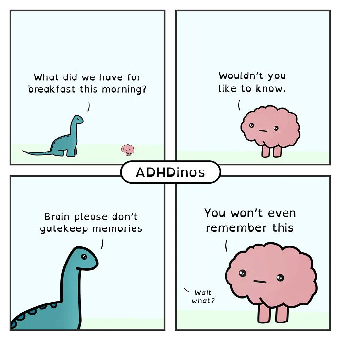 I Create Comics About What It’s Like Living With ADHD In Adulthood Through This Cute Dinosaur Character (30 New Pics)