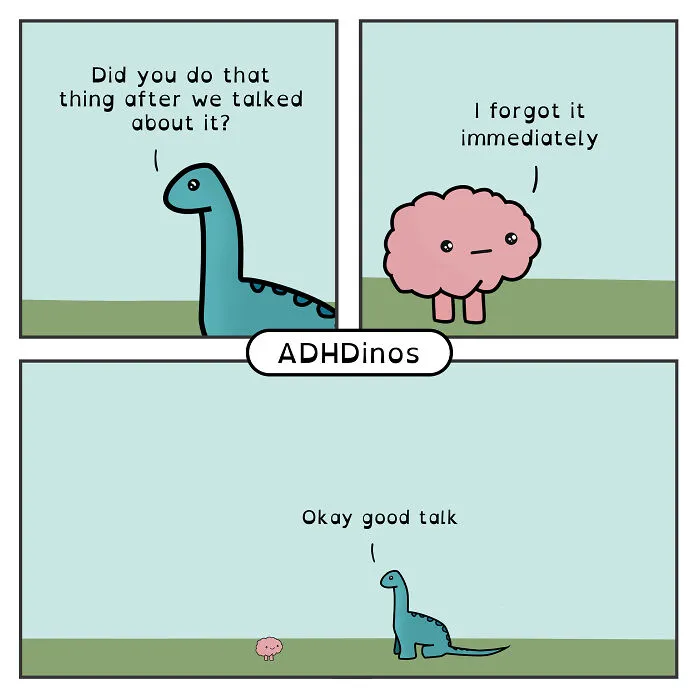 I Create Comics About What It’s Like Living With ADHD In Adulthood Through This Cute Dinosaur Character (30 New Pics)