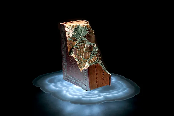 30 Stunning Landscapes That This Artist Created By Carving And Painting Old Books