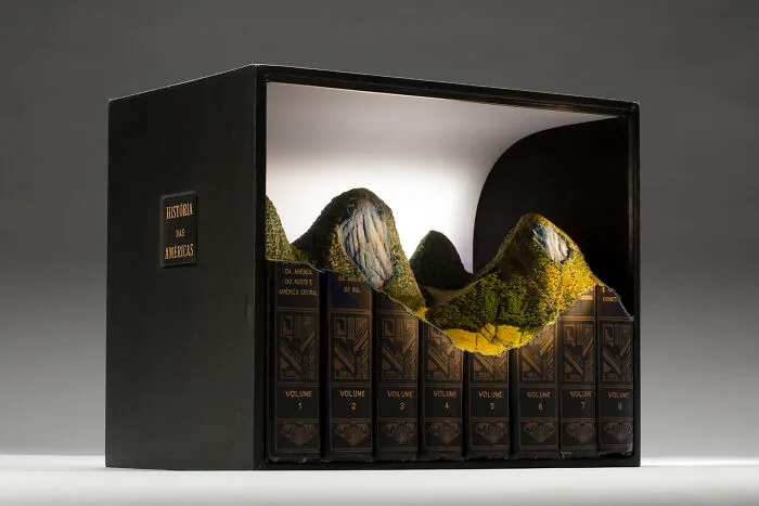 30 Stunning Landscapes That This Artist Created By Carving And Painting Old Books