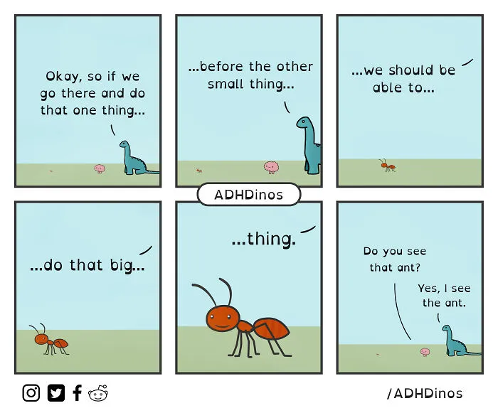 I Create Comics About What It’s Like Living With ADHD In Adulthood Through This Cute Dinosaur Character (30 New Pics)