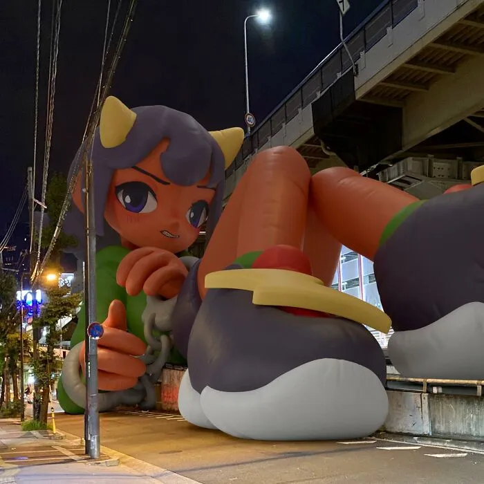 21 Giant Inflatable Female Anime Characters Digitally Placed In The City By This Japanese Artist Look Incredibly Realistic