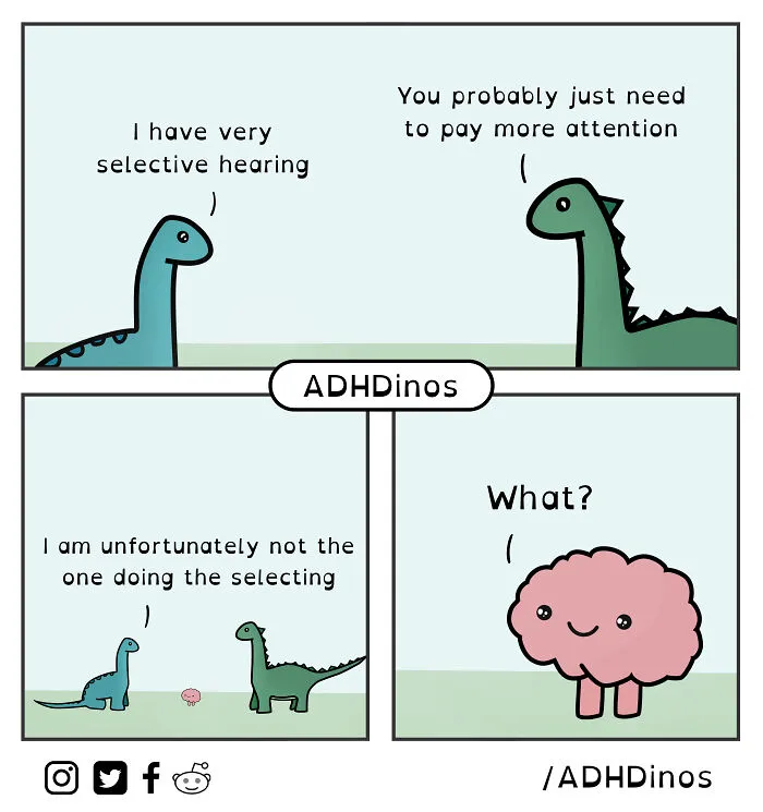 I Create Comics About What It’s Like Living With ADHD In Adulthood Through This Cute Dinosaur Character (30 New Pics)