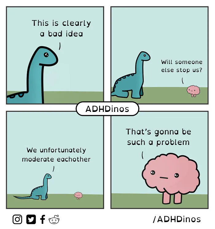 I Create Comics About What It’s Like Living With ADHD In Adulthood Through This Cute Dinosaur Character (30 New Pics)
