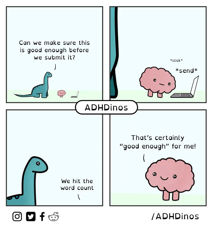 I Create Comics About What It’s Like Living With ADHD In Adulthood Through This Cute Dinosaur Character (30 New Pics)
