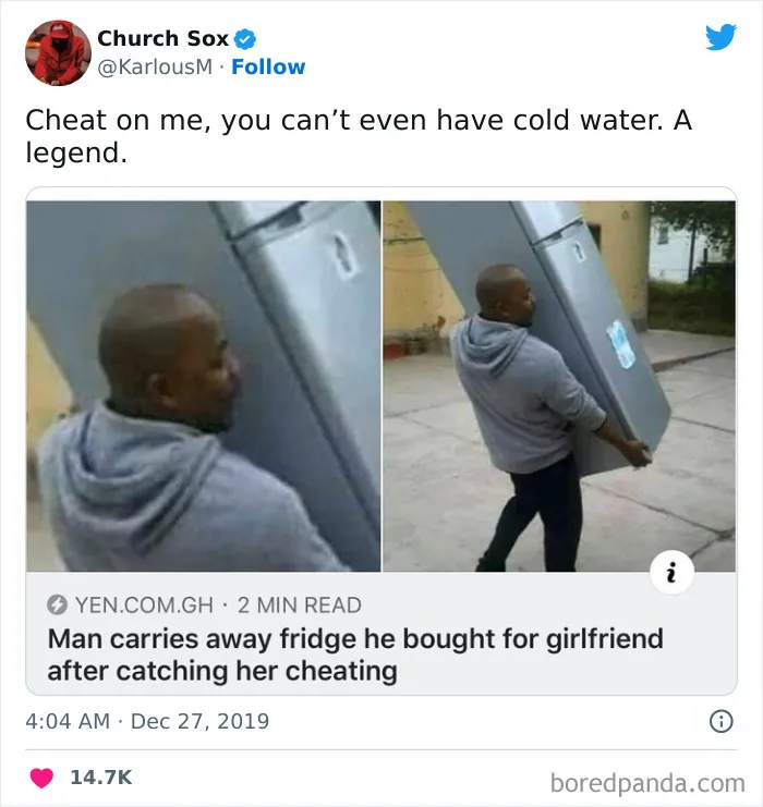 You Know How Mad You Got To Be To Carry A Refrigerator